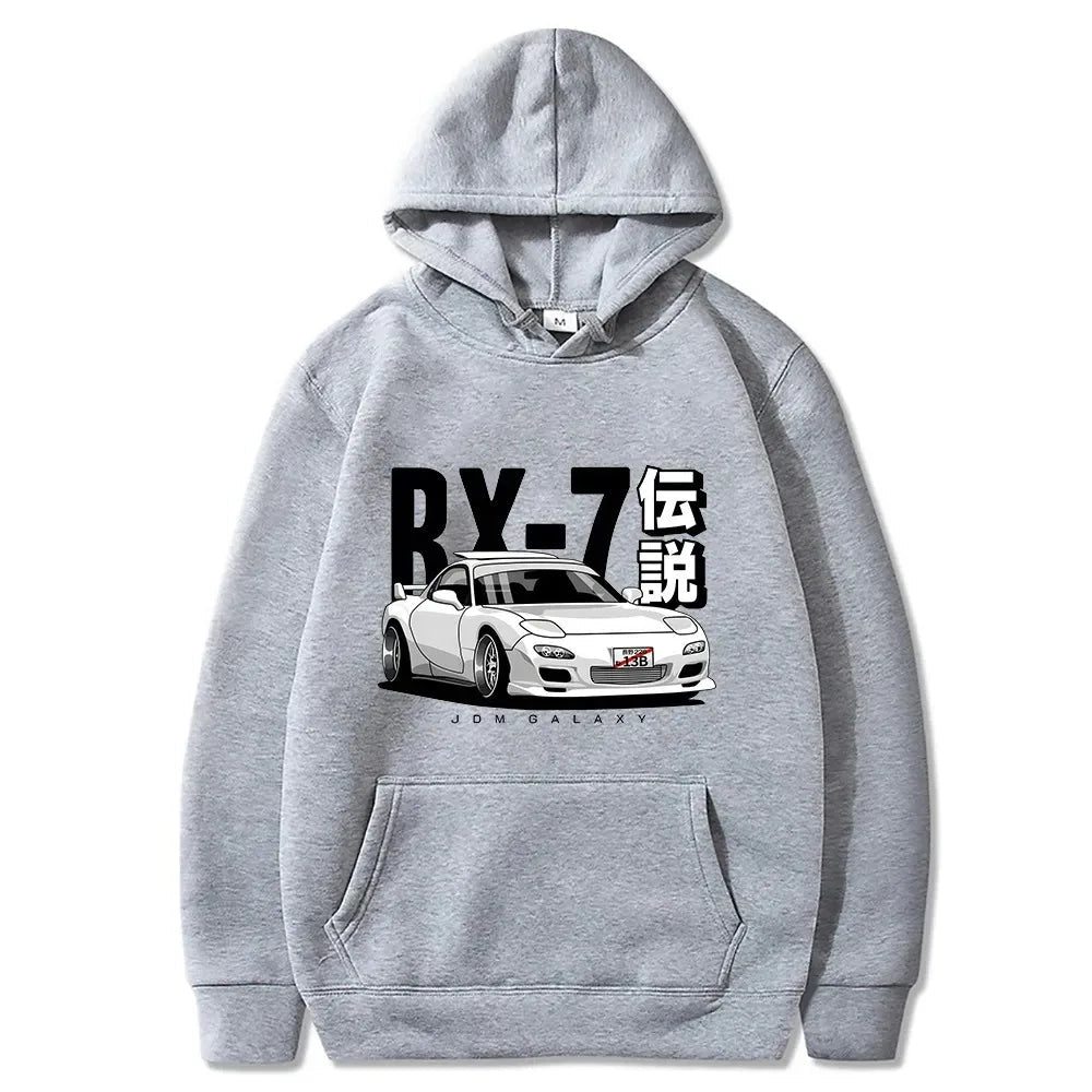 2024 trendy hoodie retro RX7 FD Drift Japanese car print breathable sports shirt Harajuku sportswear loose men's pullover - 𝐃𝐔𝐕𝐋𝐀𝐒𝐇𝐎𝐏