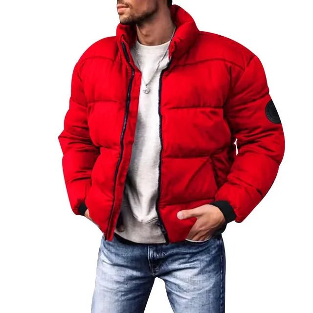 Men's Winter Cotton Jacket with Stand Up Collar and Casual JacketsThick Zipper Coat Parkas - 𝐃𝐔𝐕𝐋𝐀𝐒𝐇𝐎𝐏