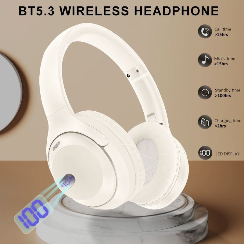 Wireless Bluetooth headset with battery display long battery life and foldable design - 𝐝𝐮𝐯𝐥𝐚𝐬𝐡𝐨𝐩.𝐜𝐨𝐦