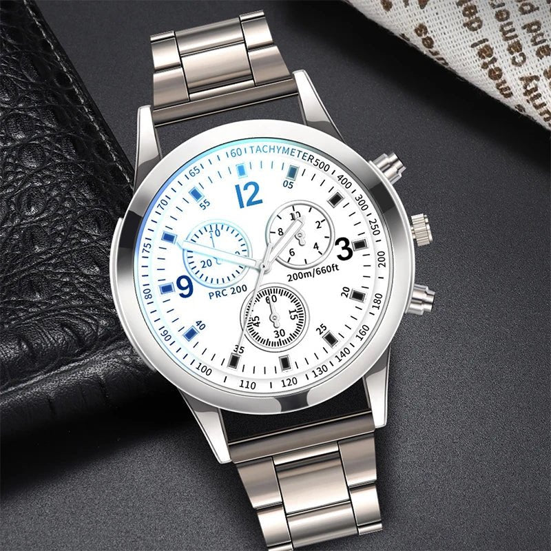1/2PCS Men Business Watches Fashion Men's Steel Band Quartz Watch with Bracelet（Box not Included） - 𝐝𝐮𝐯𝐥𝐚𝐬𝐡𝐨𝐩.𝐜𝐨𝐦