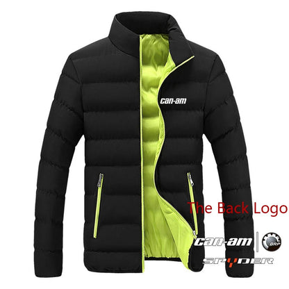 2022 Can Am Motorcycles Men's New Winter Jacket Fashion Hight Quality Coat Solid Color Stand Collar Zipper Cotton Clothes - 𝐃𝐔𝐕𝐋𝐀𝐒𝐇𝐎𝐏
