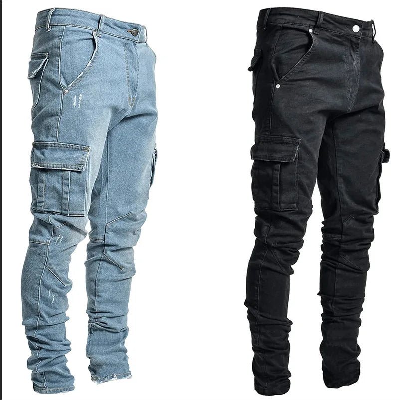 2025 New Korean Men's Casual Long Jeans Classic Man Straight Denim Wide - leg Pants Solid Color Light Blue Grey Black 4XL - 𝐝𝐮𝐯𝐥𝐚𝐬𝐡𝐨𝐩.𝐜𝐨𝐦