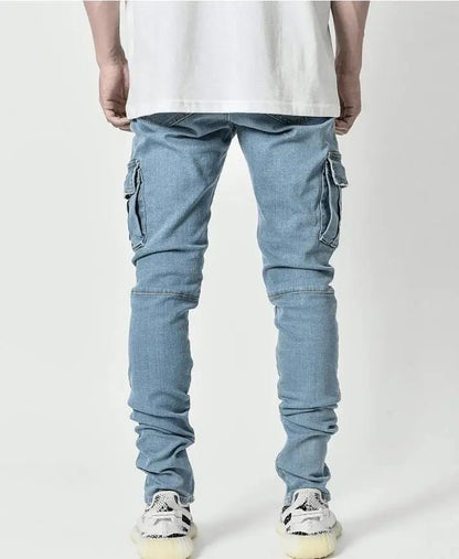 2025 New Korean Men's Casual Long Jeans Classic Man Straight Denim Wide - leg Pants Solid Color Light Blue Grey Black 4XL - 𝐝𝐮𝐯𝐥𝐚𝐬𝐡𝐨𝐩.𝐜𝐨𝐦