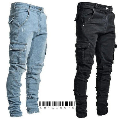 2025 New Korean Men's Casual Long Jeans Classic Man Straight Denim Wide - leg Pants Solid Color Light Blue Grey Black 4XL - 𝐝𝐮𝐯𝐥𝐚𝐬𝐡𝐨𝐩.𝐜𝐨𝐦