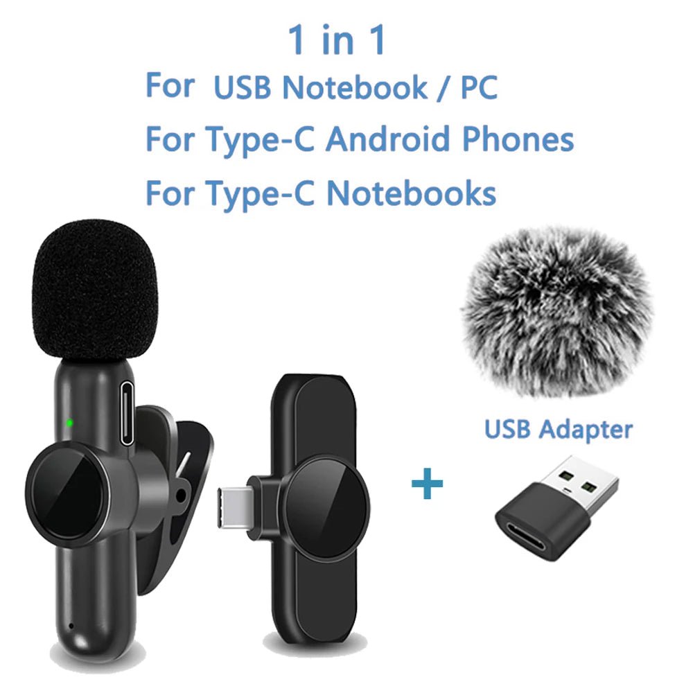 2.4G Wireless Lavalier Microphone Noise Cancelling Audio Video Recording for IPhone/iPad/Android/Xiaomi/Samsung Live Game Mic - 𝐝𝐮𝐯𝐥𝐚𝐬𝐡𝐨𝐩.𝐜𝐨𝐦