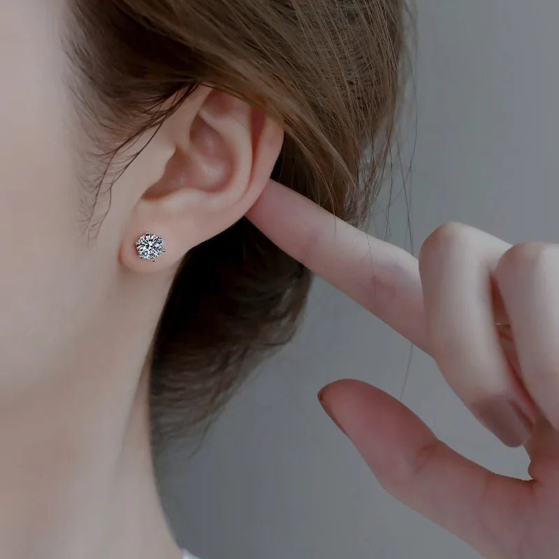 2ct 8mm Moissanite Earrings for Women Lab Grown Diamond Ear Studs 925 Sterling Silver Fine Jewelry Gift - 𝐃𝐔𝐕𝐋𝐀𝐒𝐇𝐎𝐏