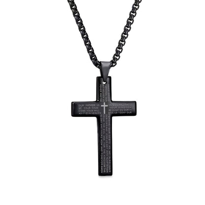 Easter Cross Verse Pendant Necklace Men's Trendy Women's Necklace For Men, father's day gift