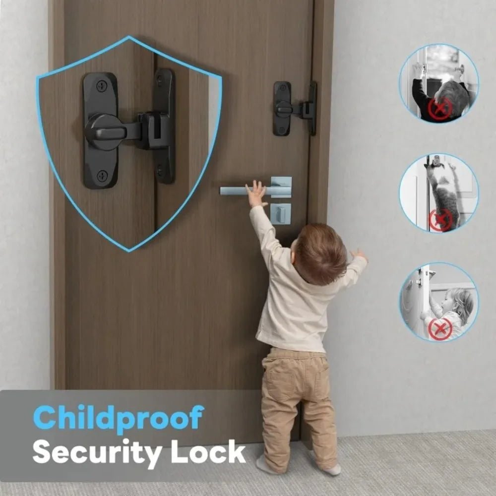 90/180 Degree Flip Door Lock Home Security Sliding Door Latch Small Gate Latches Hardware Anti - theft Lock Zinc Alloy Door Bolts - 𝐃𝐔𝐕𝐋𝐀𝐒𝐇𝐎𝐏