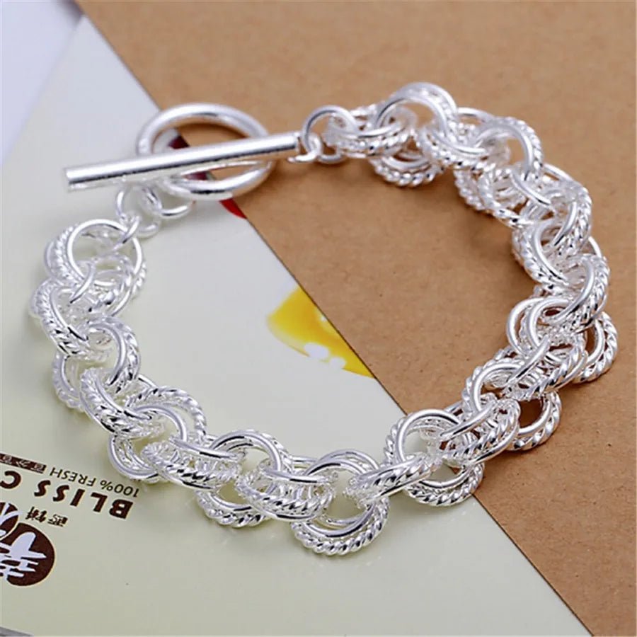 925 Sterling Silver Exquisite Solid Chain Bracelet Fashion Charm Women Men Solid Wedding Cute Simple Models Jewelry - 𝐃𝐔𝐕𝐋𝐀𝐒𝐇𝐎𝐏