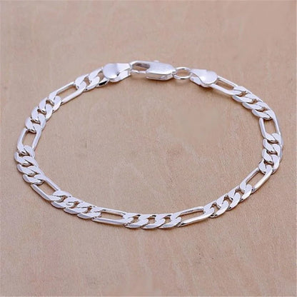925 Sterling Silver Exquisite Solid Chain Bracelet Fashion Charm Women Men Solid Wedding Cute Simple Models Jewelry - 𝐃𝐔𝐕𝐋𝐀𝐒𝐇𝐎𝐏