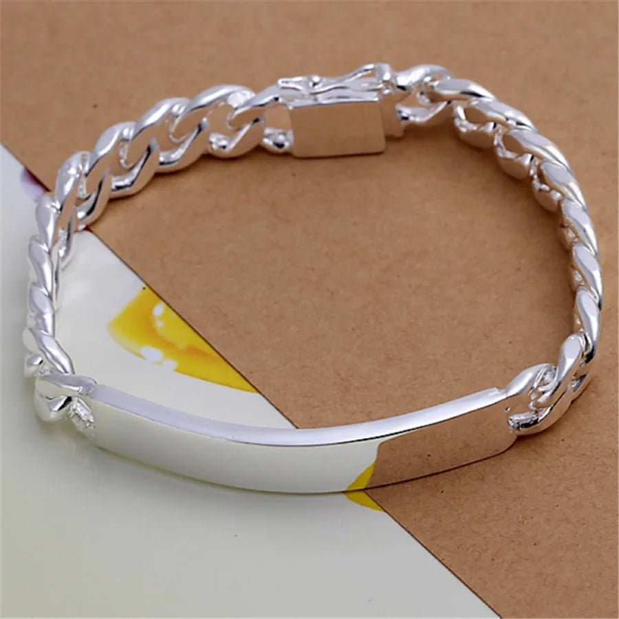 925 Sterling Silver Exquisite Solid Chain Bracelet Fashion Charm Women Men Solid Wedding Cute Simple Models Jewelry - 𝐃𝐔𝐕𝐋𝐀𝐒𝐇𝐎𝐏