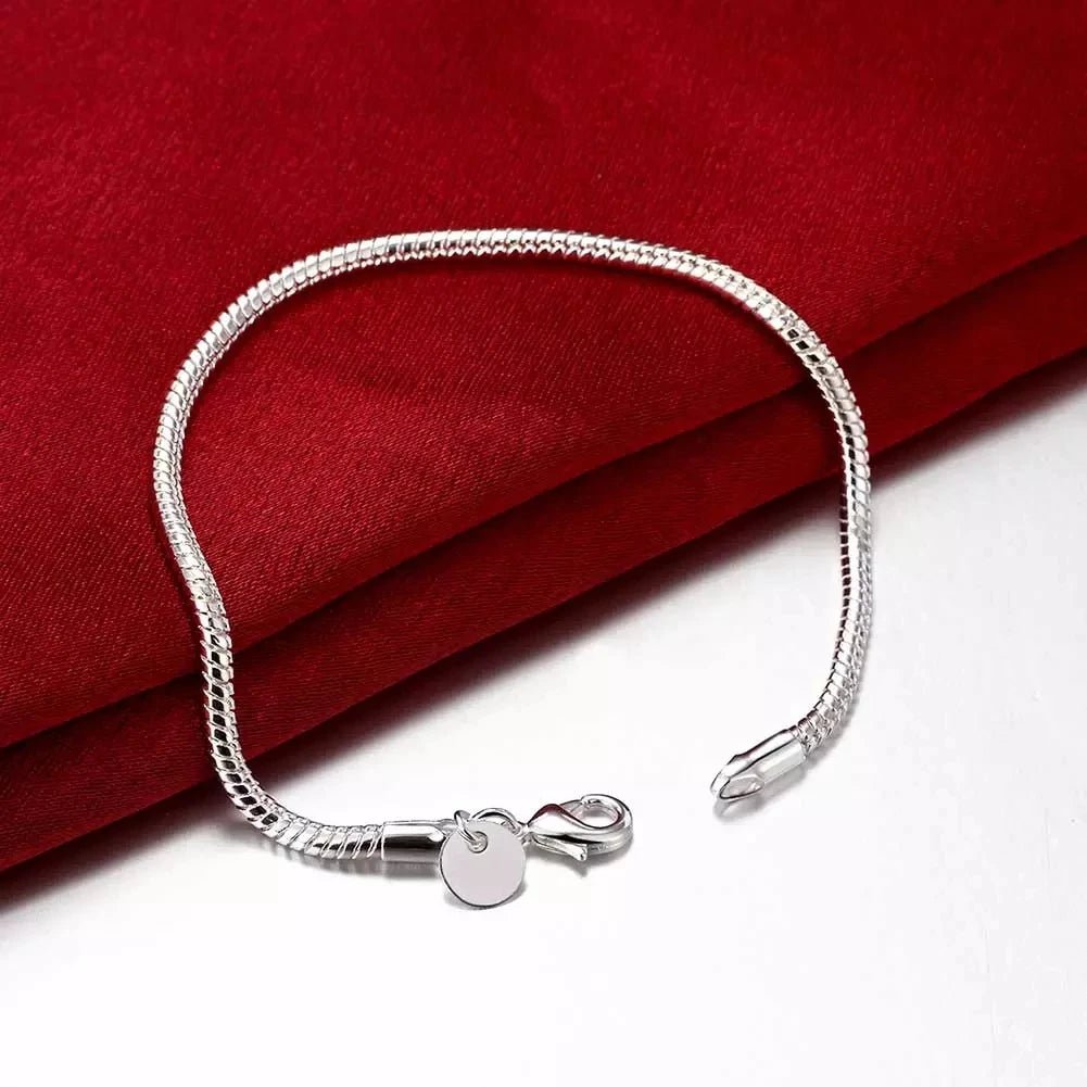925 Sterling Silver Exquisite Solid Chain Bracelet Fashion Charm Women Men Solid Wedding Cute Simple Models Jewelry - 𝐃𝐔𝐕𝐋𝐀𝐒𝐇𝐎𝐏