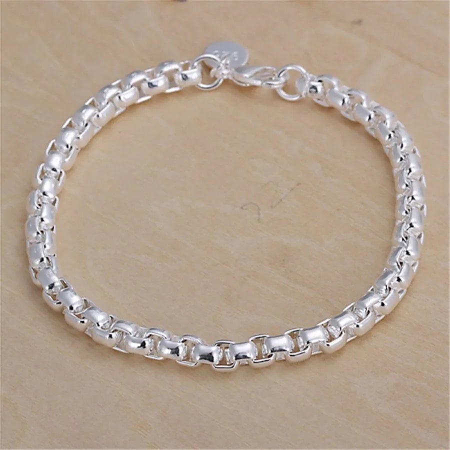 925 Sterling Silver Exquisite Solid Chain Bracelet Fashion Charm Women Men Solid Wedding Cute Simple Models Jewelry - 𝐃𝐔𝐕𝐋𝐀𝐒𝐇𝐎𝐏