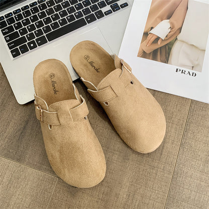 Thick-soled Half-drag Retro Unique Lazy Outdoor Unisex Slip-on Closed-toe Sandals