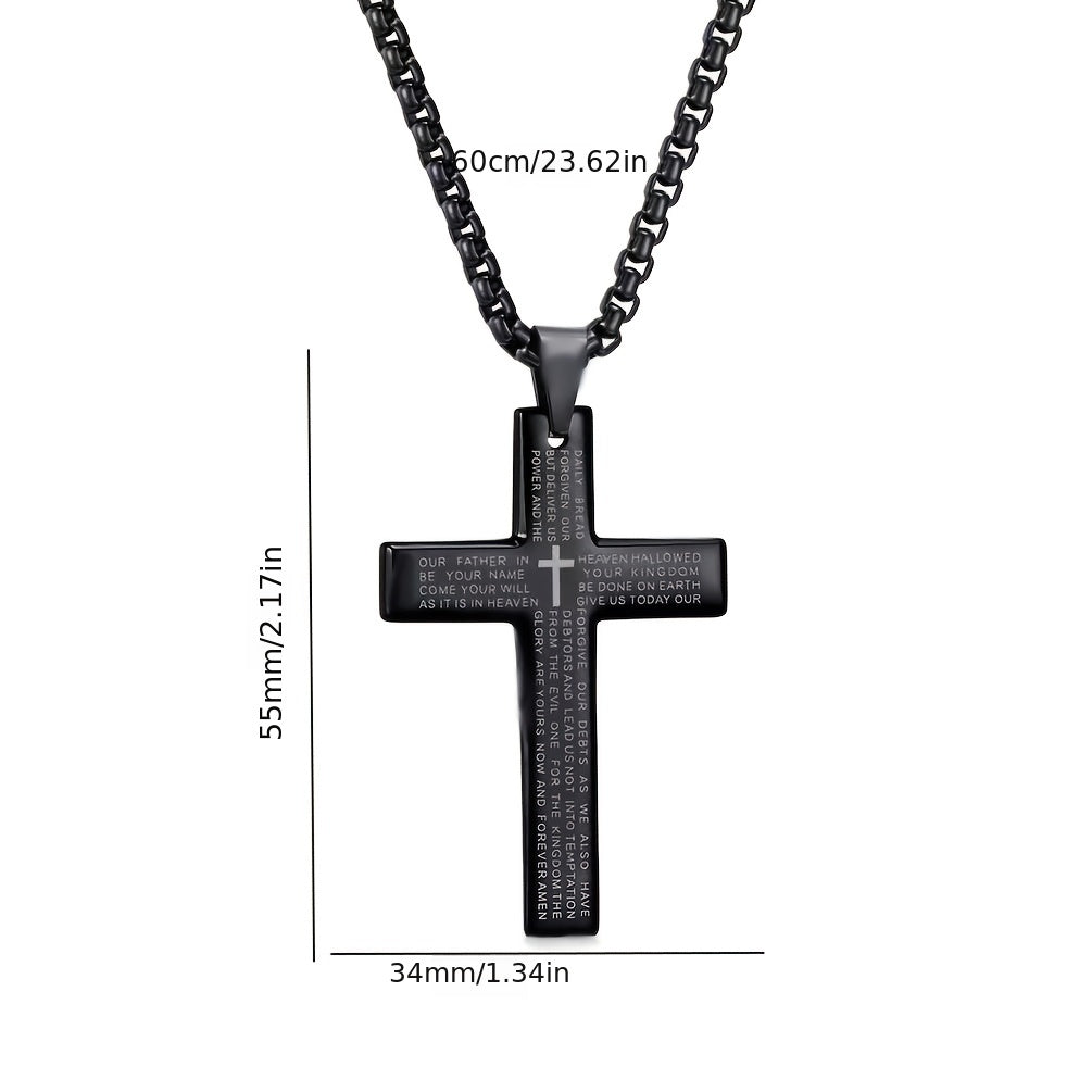 Easter Cross Verse Pendant Necklace Men's Trendy Women's Necklace For Men, father's day gift