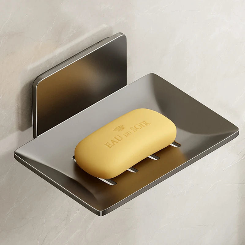 Aluminum Alloy Soap Holder Bathroom Soap Dish With Drain Water Wall .