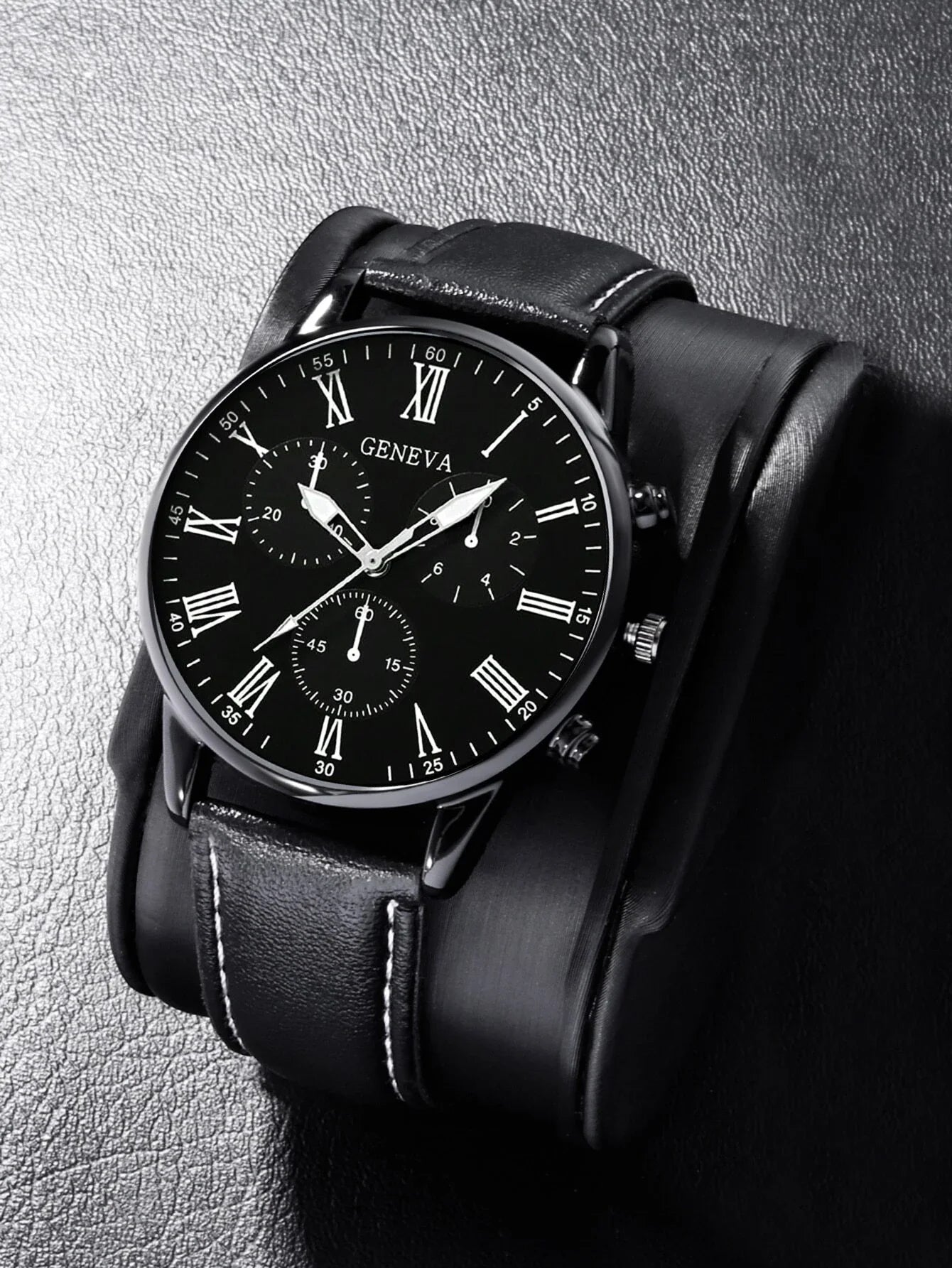 2PCS Set Couple Fashion Casual Leather Watches Ladies Simple Dial Quartz Wristwatches Dress Clock Montre Femme