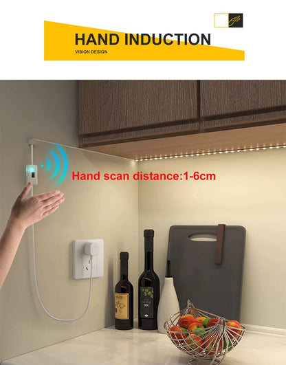 USB LED Strip Lights DC 5V Smart Dimmer Hand Scan Sensor Switch On/off Control Backlight Tape TV Lamp Tape Bedroom Home Decor