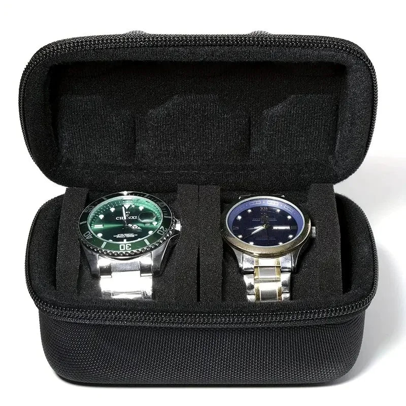 1pc 2 Card Position Hard Shell Watch Storage Box, Travel Storage Bag, Hard Shell, Portable Anti-pressure, Ideal choice for Gifts