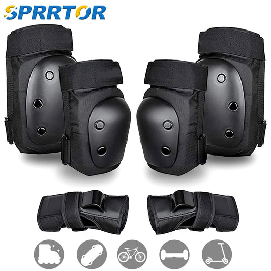 Adult/Kids Knee Pads Elbow Pads Wrist Guards 6 in 1 Protective Gear Set for Inline Roller Skating Skateboarding Scooter BMX - 𝐃𝐔𝐕𝐋𝐀𝐒𝐇𝐎𝐏