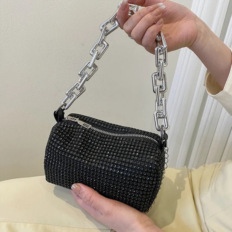 Allover Rhinestone Bucket Bag, Glitter Chain Prom Purse, Women's Mini Crossbody Bag (6.3*3.54) Inch - 𝐝𝐮𝐯𝐥𝐚𝐬𝐡𝐨𝐩.𝐜𝐨𝐦