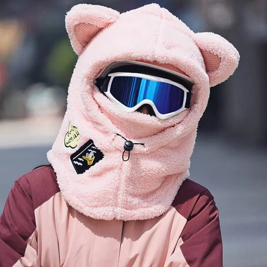 Animal Ear Ski Helmet Cover Bear Cat Ear Skiing Warmer Comfortable Soft Fleece Winter Warm Skiing Head Warmer Ski Accessories - 𝐃𝐔𝐕𝐋𝐀𝐒𝐇𝐎𝐏