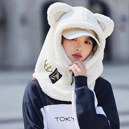 Animal Ear Ski Helmet Cover Bear Cat Ear Skiing Warmer Comfortable Soft Fleece Winter Warm Skiing Head Warmer Ski Accessories - 𝐃𝐔𝐕𝐋𝐀𝐒𝐇𝐎𝐏