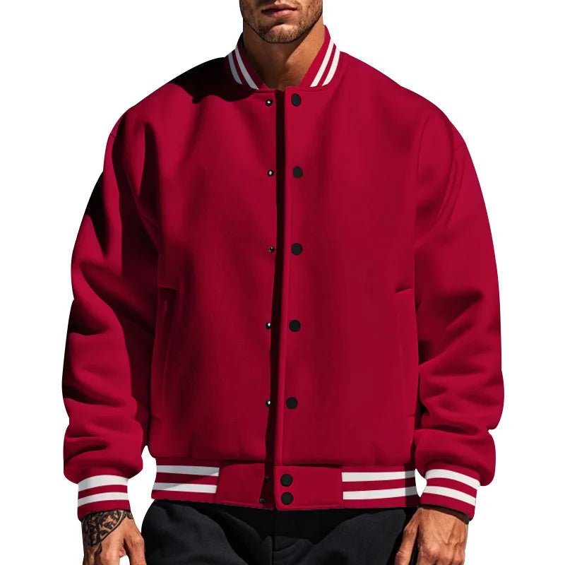 Autumn and Winter New American Style Baseball Uniform Men's Casual Sports Loose Stand Collar Button Pilot Jacket Promotion - 𝐃𝐔𝐕𝐋𝐀𝐒𝐇𝐎𝐏
