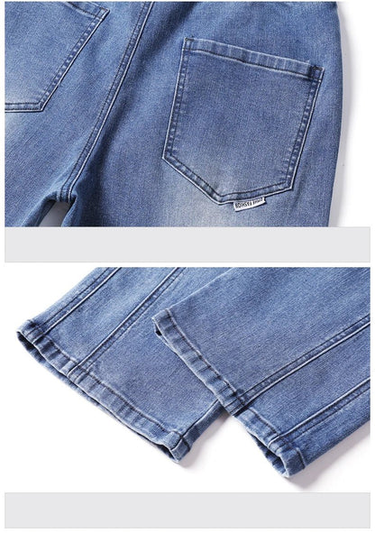 Autumn Winter Retro Jeans Men Drawstring Elastic Waist Cotton Cargo Denim Pants Work Korean Fashion Thick Trousers Male M - 4XL - 𝐝𝐮𝐯𝐥𝐚𝐬𝐡𝐨𝐩.𝐜𝐨𝐦