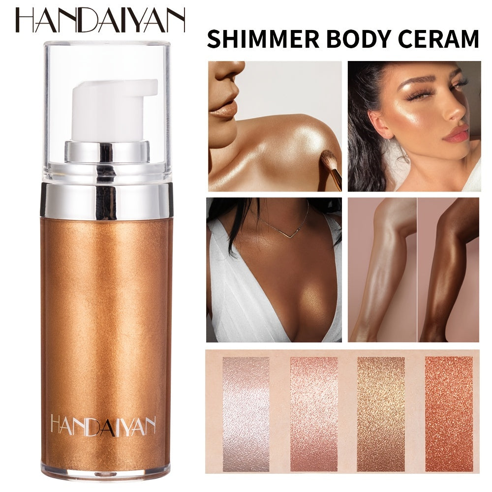 4 Colors Shimmer Liquid Highlighter, Body Face Foundation Cream, Waterproof Brightening Makeup Cosmetic
