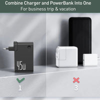Baseus GaN Power Bank Charger 10000mAh 45W USB C PD Fast Charging 2 in 1 Charger & Battery as One ForiP 11 Pro Laptop ForXiaomi - 𝐃𝐔𝐕𝐋𝐀𝐒𝐇𝐎𝐏
