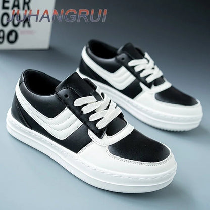 Baskets pour hommes chaussures de planche confortables et respirantes bout rond semelle épaisse talon plat à lacets chaussures en cuir décontractées confortables chaussures de sport - 𝐝𝐮𝐯𝐥𝐚𝐬𝐡𝐨𝐩.𝐜𝐨𝐦