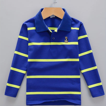 Boys' Casual Lapel Shirt Children's Top Long Sleeve T-Shirt Children's Clothing Comfortable Breathable - 𝐃𝐔𝐕𝐋𝐀𝐒𝐇𝐎𝐏
