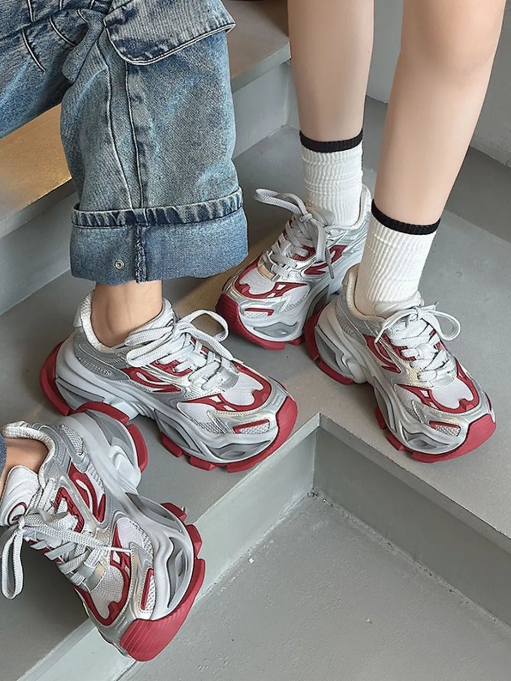 Breathable Chunky Platform Sneakers - 𝐃𝐔𝐕𝐋𝐀𝐒𝐇𝐎𝐏