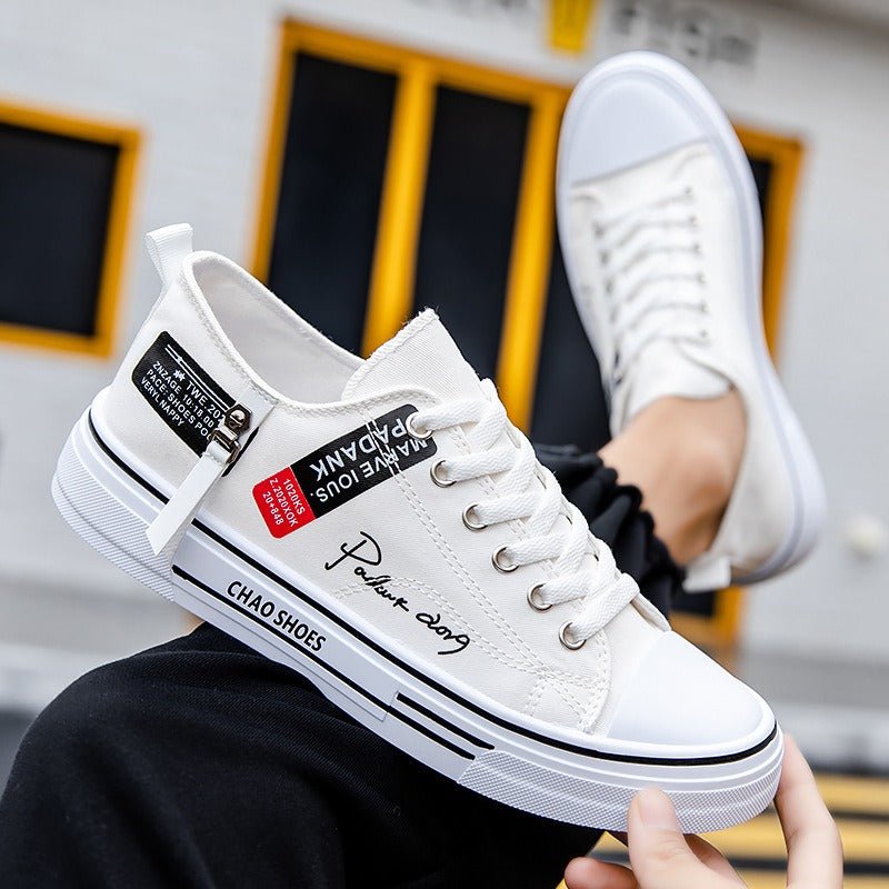 Breathable men's canvas shoes, Hong Kong style men's shoes, casual cloth shoes, trendy, lightweight, low top board shoes - 𝐃𝐔𝐕𝐋𝐀𝐒𝐇𝐎𝐏