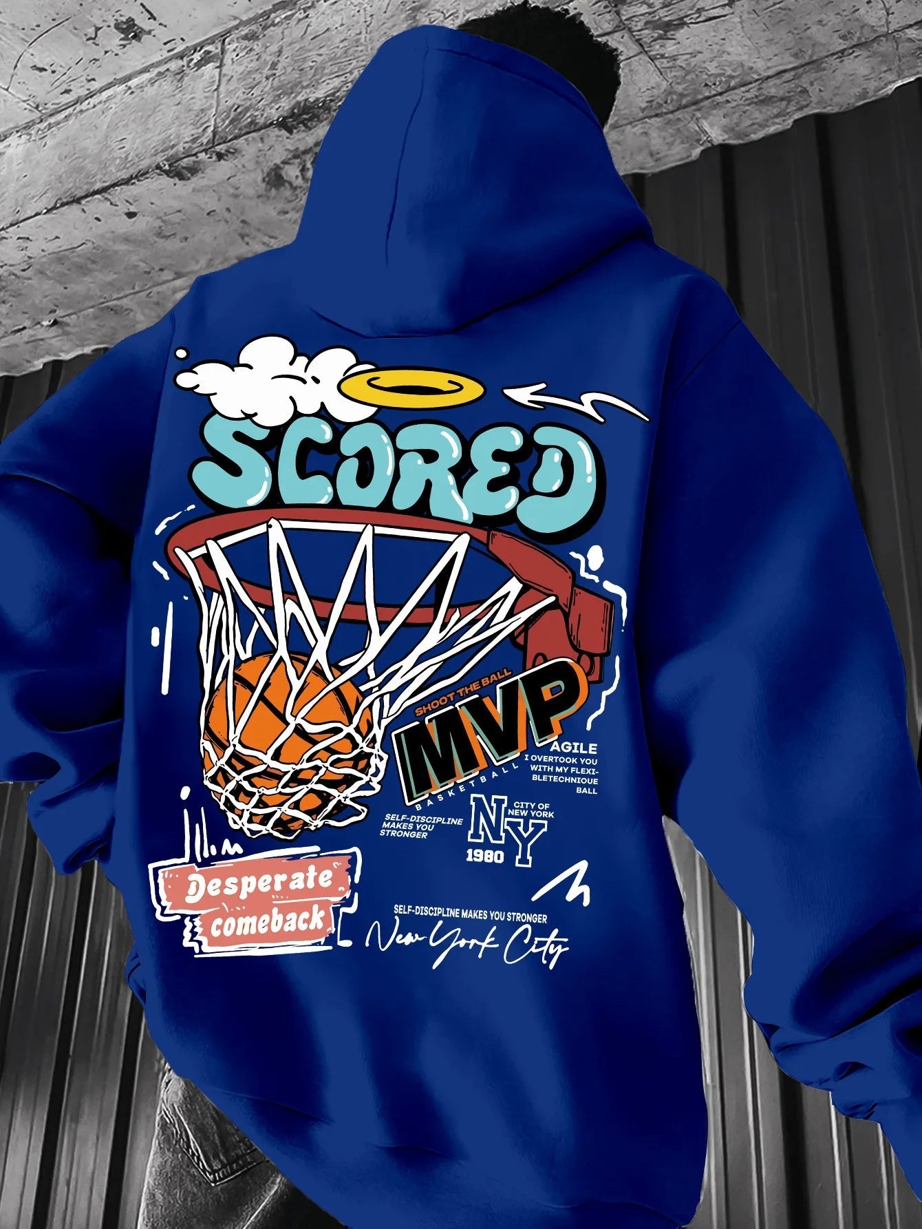 Casual MVP Basketball Graphic Hoodie for Men - Knitted Fabric Regular Fit with Slight Stretch - 𝐃𝐔𝐕𝐋𝐀𝐒𝐇𝐎𝐏