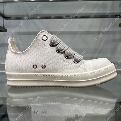 Casual Shoes Men Canvas Beige Low Top Brand Jumbo Lace Up Ro Thick Sole Luxury Designer Trainers Women Street Flat Sneakers - 𝐝𝐮𝐯𝐥𝐚𝐬𝐡𝐨𝐩.𝐜𝐨𝐦