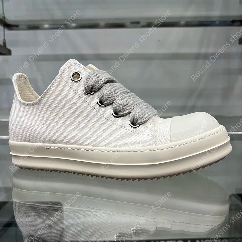 Casual Shoes Men Canvas Beige Low Top Brand Jumbo Lace Up Ro Thick Sole Luxury Designer Trainers Women Street Flat Sneakers - 𝐝𝐮𝐯𝐥𝐚𝐬𝐡𝐨𝐩.𝐜𝐨𝐦