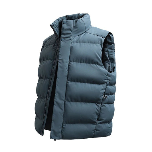 Casual Winter Windproof Puffer Jacket Large Size Plus 100% Polyester Fiber Vest Stand Collar Zipper Canvas Knitted - 𝐃𝐔𝐕𝐋𝐀𝐒𝐇𝐎𝐏