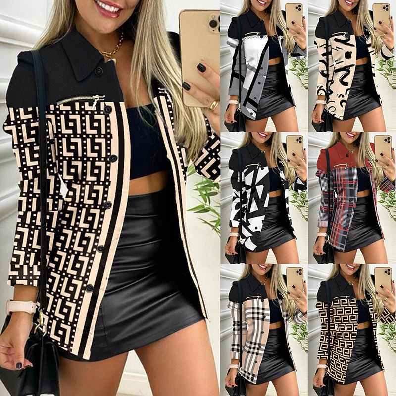 Chic Black Blazer with Long Sleeves Button Notch Lapel Office Style Elegant Women's Suit - 𝐃𝐔𝐕𝐋𝐀𝐒𝐇𝐎𝐏