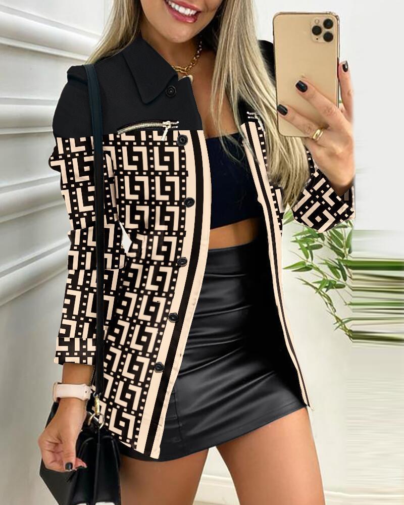 Chic Black Blazer with Long Sleeves Button Notch Lapel Office Style Elegant Women's Suit - 𝐃𝐔𝐕𝐋𝐀𝐒𝐇𝐎𝐏