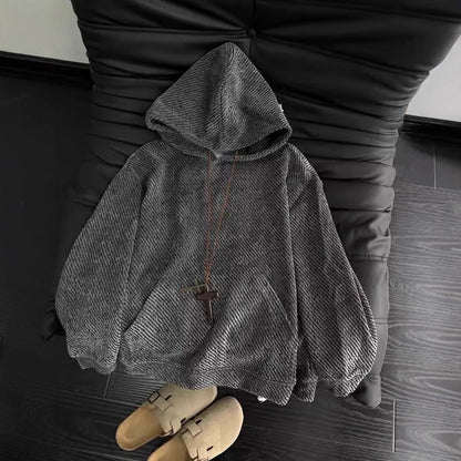 Cleanfit Striped Hooded Sweatshirt Men's Autumn Winter Fashion Brand Heavyweight Couple Pullover Hoodie Jacket - 𝐃𝐔𝐕𝐋𝐀𝐒𝐇𝐎𝐏