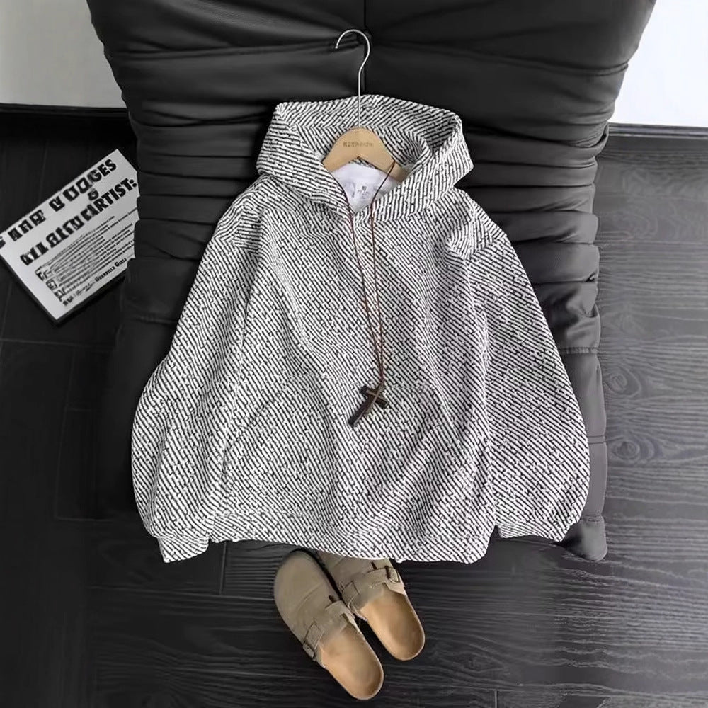 Cleanfit Striped Hooded Sweatshirt Men's Autumn Winter Fashion Brand Heavyweight Couple Pullover Hoodie Jacket - 𝐃𝐔𝐕𝐋𝐀𝐒𝐇𝐎𝐏