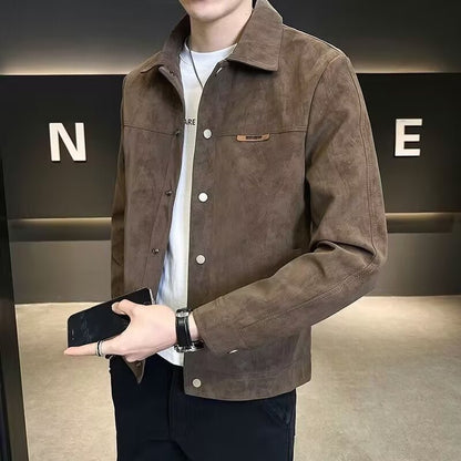 Collar suede spring clothes men's outerwear - 𝐃𝐔𝐕𝐋𝐀𝐒𝐇𝐎𝐏