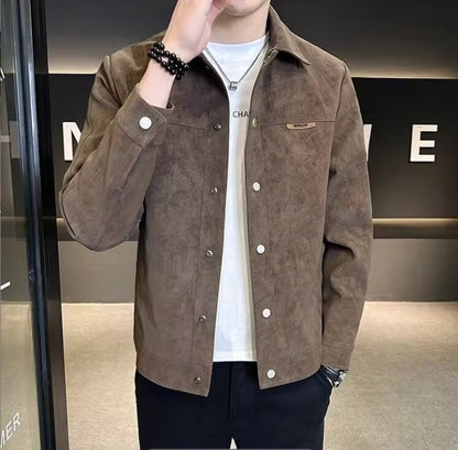 Collar suede spring clothes men's outerwear - 𝐃𝐔𝐕𝐋𝐀𝐒𝐇𝐎𝐏