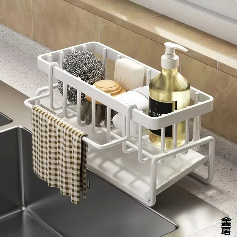 Compact Tap - Mounted Spice Shelf – Sink Organizer with Drainage Rack – Space - Saving Kitchen Storage for Utensils/Accessories - 𝐝𝐮𝐯𝐥𝐚𝐬𝐡𝐨𝐩.𝐜𝐨𝐦