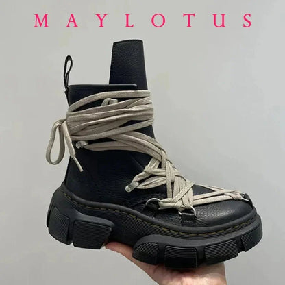 Cross Strap High - Top Boots for Men Side Zippers Outdoor Booties Male Shoes Unisex Luxury Handmade Novelty Shoes New in Boots s - 𝐃𝐔𝐕𝐋𝐀𝐒𝐇𝐎𝐏