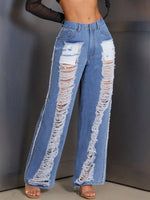 Distressed Wide Leg Jeans - 𝐝𝐮𝐯𝐥𝐚𝐬𝐡𝐨𝐩.𝐜𝐨𝐦