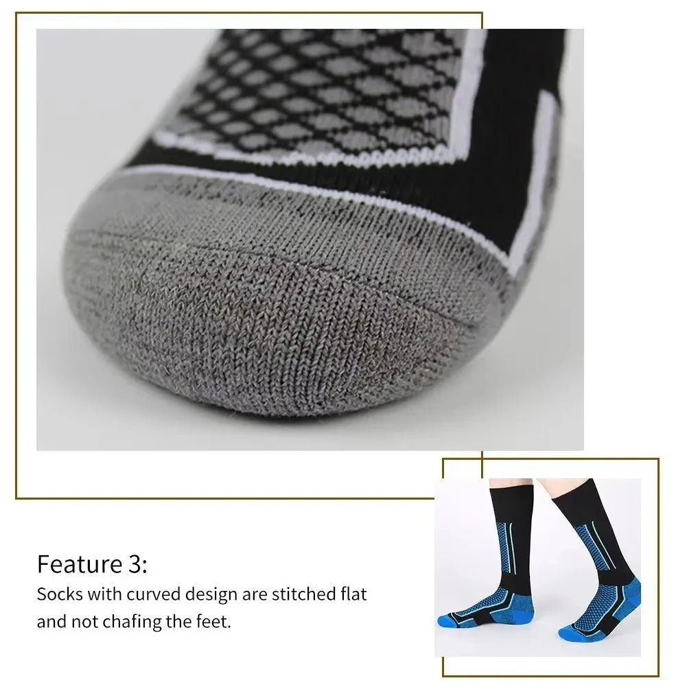 DIZETION 1 Pair Winter Warm Thickening Ski Stockings Hiking Socks For Women Men Children Outdoor Anti - Cold High Sports Stockings - 𝐃𝐔𝐕𝐋𝐀𝐒𝐇𝐎𝐏