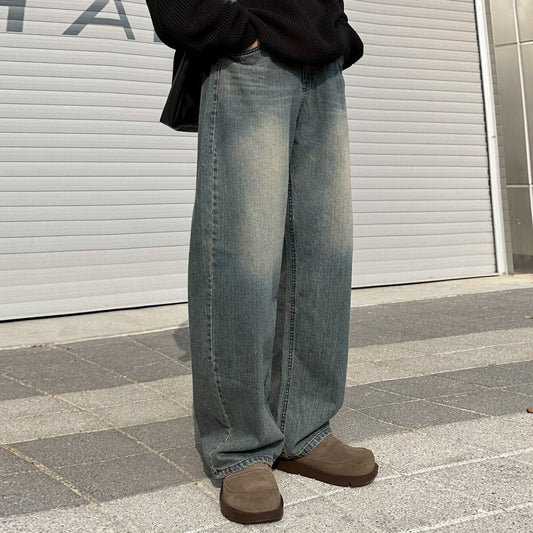Drape Straight Leg Jeans Men Autumn Winter Loose Casual Wide Leg Pants Vintage Style Pants - 𝐝𝐮𝐯𝐥𝐚𝐬𝐡𝐨𝐩.𝐜𝐨𝐦
